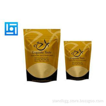 Coffee foil ziplock bags / FDA yellow aluminum bags food pa
